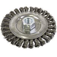 Standard Face Knot Wire Wheel Threaded, 5" Dia., 0.022" Fill, 5/8"-11 Arbor, Steel Mukwa Safety Services