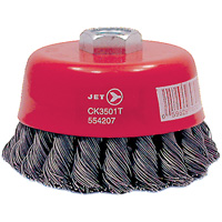 CK3501T High Performance Knot Twisted Cup Brush, 3-1/2" Dia., 0.02" Fill, 5/8"-11 Arbor, Steel Mukwa Safety Services
