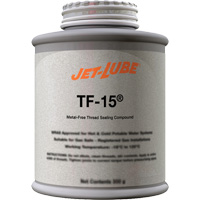 TF-15&reg; Metal-Free Thread Sealing Compound, Brush-Top Can, 227 ml, -46° C - 315° C/50° F - 600° F Mukwa Safety Services