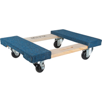 Carpeted Ends Hardwood Dolly, Wood Frame, 18" W x 24" L, 1000 lbs. Capacity Mukwa Safety Services
