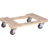 Hardwood Dolly, Polyurethane Wheels, 900 lbs. Capacity, 18" W x 24" D x 7" H Mukwa Safety Services