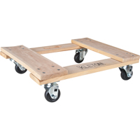 Hardwood Dolly, Polyolefin Wheels, 1000 lbs. Capacity, 18" W x 24" D x 7" H Mukwa Safety Services