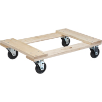 Hardwood Dolly, Polyolefin Wheels, 900 lbs. Capacity, 18" W x 24" D x 7" H Mukwa Safety Services