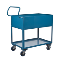 Chariots de service &agrave; bordure profonde, 2 Tiers, 24" la x 47" h x 36" p, Capacit&eacute; 1200 lb Mukwa Safety Services