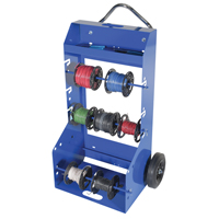 Portable Wire Reel Caddy, Steel, 4 Rod, 29" W x 47-5/16" H x 21-7/8" D, 300 lbs. Capacity Mukwa Safety Services