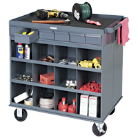 Poste de travail &agrave; deux c&ocirc;t&eacute;s mobile et robuste, 1200 lb Capacit&eacute;, Acier, 34" x la, 34" x ha, 24" p, Enti&egrave;rement soud&eacute;, 6 tirroirs Mukwa Safety Services