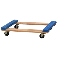 Open Deck Rubber Ends Dolly, Wood Frame, 18" W x 30" D x 6" H, 900 lbs. Capacity Mukwa Safety Services