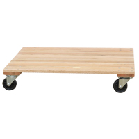 Solid Platform Wood Dolly, Rubber Wheels, 1200 lbs. Capacity, 18" W x 30" D x 7" H Mukwa Safety Services