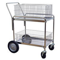 Chariot de bureau en treillis m&eacute;tallique pour le courrier, 200 lb Capacit&eacute;, Chrome, 23-3/4" p x 33-1/2" la x 38-1/4" h, Chrom&eacute; Mukwa Safety Services