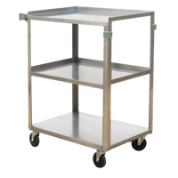 Chariots &agrave; tablette, 3 Tiers, 15-1/2" la x 32-1/8" h x 24" p, Capacit&eacute; 300 lb Mukwa Safety Services