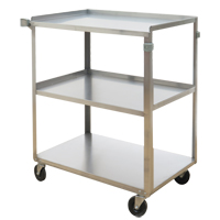 Chariots &agrave; tablette, 3 Tiers, 17-5/8" la x 33" h x 27-1/8" p, Capacit&eacute; 300 lb Mukwa Safety Services