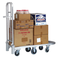 Aluminum Merchandise Cart, 20" W x 55-1/4" L, 1200 lbs. Cap., Polyurethane Wheels Mukwa Safety Services