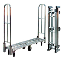 Aluminum U-Boat Folding Utility Cart, 16" W x 60" L, 1500 lbs. Cap., Polyurethane Wheels Mukwa Safety Services