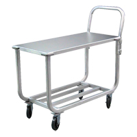 Chariot en aluminium &agrave; plateforme tubulaire, 700 lb Capacit&eacute;, Aluminium, 19" la x 42" ha x 46" p, Bordure vers le bas Mukwa Safety Services