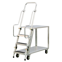 Chariot de pr&eacute;paration en aluminium avec &eacute;chelle, Aluminium, 22" la x 51-1/2" p, 2 tablettes, Capacit&eacute; 800 lb Mukwa Safety Services