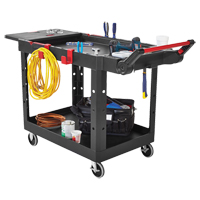 Heavy-Duty Adaptable Utility Cart, 2 Tiers, 17-3/4" x 36" x 46-1/5", 500 lbs. Capacity Mukwa Safety Services