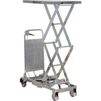 Manual Hydraulic Scissor Lift Table, 27-1/2" L x 17-3/4" W, Partial Stainless Steel, 220 lbs. Capacity Mukwa Safety Services