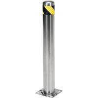 Safety Bollard, Stainless Steel, 36" H x 8" W, Silver Mukwa Safety Services