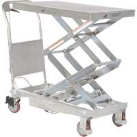 Manual Hydraulic Scissor Lift Table, 35-1/2" L x 20" W, Partial Stainless Steel, 800 lbs. Capacity Mukwa Safety Services