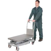 Manual Hydraulic Scissor Lift Table, 35-1/2" L x 20" W, Partial Stainless Steel, 800 lbs. Capacity Mukwa Safety Services