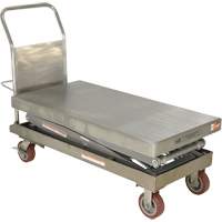 Manual Hydraulic Scissor Lift Table, 47-1/2" L x 24" W, Partial Stainless Steel, 1500 lbs. Capacity Mukwa Safety Services