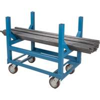 Chariot &agrave; berceaux pour tuyaux et barres, 36" lo x 24" la x 34" h, Capacit&eacute; de 2500 lb, Roue Polyur&eacute;thane Mukwa Safety Services