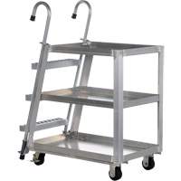 Chariot de pr&eacute;l&egrave;vement de stock, Aluminium, 21-7/8" la x 40" p, 3 tablettes, Capacit&eacute; 660 lb Mukwa Safety Services