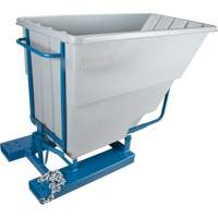 Self-Dumping Hopper, Polyethylene, 1-1/10 cu.yd, Grey Mukwa Safety Services