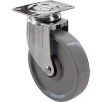 Roulette 2309, Pivotant, 4" (101,6 mm), Gris Envirothane, 350 lb (158,8 kg) Mukwa Safety Services