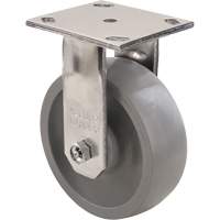 Roulette Max9, Fixe avec frein, 5" (127 mm), Gris-WOW Envirothane, 1000 lb (453,6 kg) Mukwa Safety Services