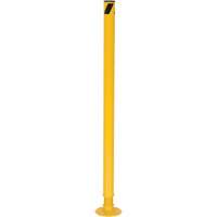 Spring Loaded Bollard, Steel, 42" H x 2-1/8" W, Yellow Mukwa Safety Services
