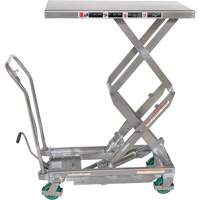 Manual Hydraulic Scissor Lift Table, 36-1/4" L x 19-3/8" W, Stainless Steel, 600 lbs. Capacity Mukwa Safety Services