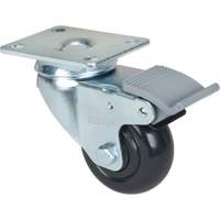 Caster, Swivel with Brake, 3" (76.2 mm), Polyolefin, 250 lbs. (113.4 kg) Mukwa Safety Services