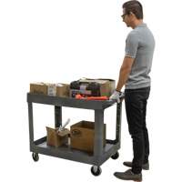 Chariot utilitaire pour l'entretien, 2 tiers, 24-5/8" x 32-1/2" x 40", Capacit&eacute; 550 lb Mukwa Safety Services