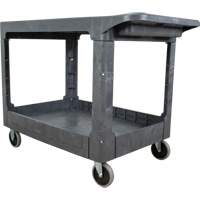 Flat-Shelf Utility Service Cart, 2 Tiers, 25-1/4" x 32-1/4" x 44", 550 lbs. Capacity Mukwa Safety Services
