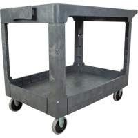 Flat-Shelf Utility Service Cart, 2 Tiers, 25-1/4" x 32-1/4" x 44", 550 lbs. Capacity Mukwa Safety Services