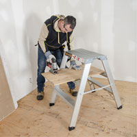 Poste de travail chevalet de sciage portatif, Cadre Aluminium, 12-1/4" p x 36" h Mukwa Safety Services