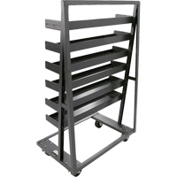 Chariot &agrave; cadre en A robuste &agrave; un c&ocirc;t&eacute; avec 6 plateaux &agrave; rebords, 38" x 25" x 63", Capacit&eacute; 2500 lb Mukwa Safety Services