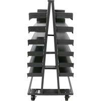 Chariot &agrave; cadre en A robuste &agrave; deux c&ocirc;t&eacute;s avec 12 plateaux, 38" x 30" x 63", Capacit&eacute; 2500 lb Mukwa Safety Services