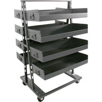 Chariot &agrave; cadre en A robuste &agrave; deux c&ocirc;t&eacute;s avec 8 grands plateaux &agrave; rebords, 38" x 30" x 63", Capacit&eacute; 2500 lb Mukwa Safety Services