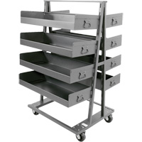 Chariot &agrave; cadre en A robuste &agrave; deux c&ocirc;t&eacute;s avec 8 grands plateaux &agrave; rebords, 38" x 30" x 63", Capacit&eacute; 2500 lb Mukwa Safety Services