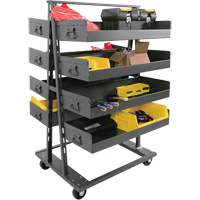 Chariot &agrave; cadre en A robuste &agrave; deux c&ocirc;t&eacute;s avec 8 grands plateaux &agrave; rebords, 38" x 30" x 63", Capacit&eacute; 2500 lb Mukwa Safety Services