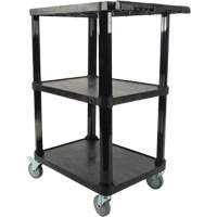 Chariot utilitaire avec tablette plate, 3 tiers, 18-1/8" x 37-3/8" x 27-3/4", Capacit&eacute; 330 lb Mukwa Safety Services