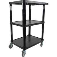 Chariot utilitaire avec tablette plate, 3 tiers, 18-1/8" x 37-3/8" x 27-3/4", Capacit&eacute; 330 lb Mukwa Safety Services