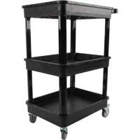Chariot utilitaire avec tablette &agrave; bordure profonde, 3 tiers, 19" x 39-1/2" x 28-1/4", Capacit&eacute; 330 lb Mukwa Safety Services