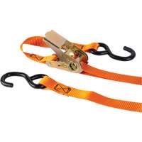 Ratchet Strap, S-Hook, 12' W x 1" L, 2200 lbs. (998 kg) Working Load Limit Mukwa Safety Services