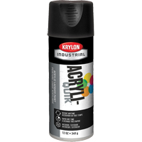Industrial Acryli-Quik Lacquer, Black, Ultra-Flat, 12 oz., Aerosol Can Mukwa Safety Services