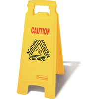Wet Floor Safety Signs, Quadrilingual with Pictogram Mukwa Safety Services