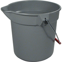 Seau Brute, Capacit&eacute; de 2.5 gal. US (10 pintes), Gris Mukwa Safety Services