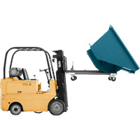 Self-Dumping Hopper, Steel, 3/4 cu.yd., Blue Mukwa Safety Services
